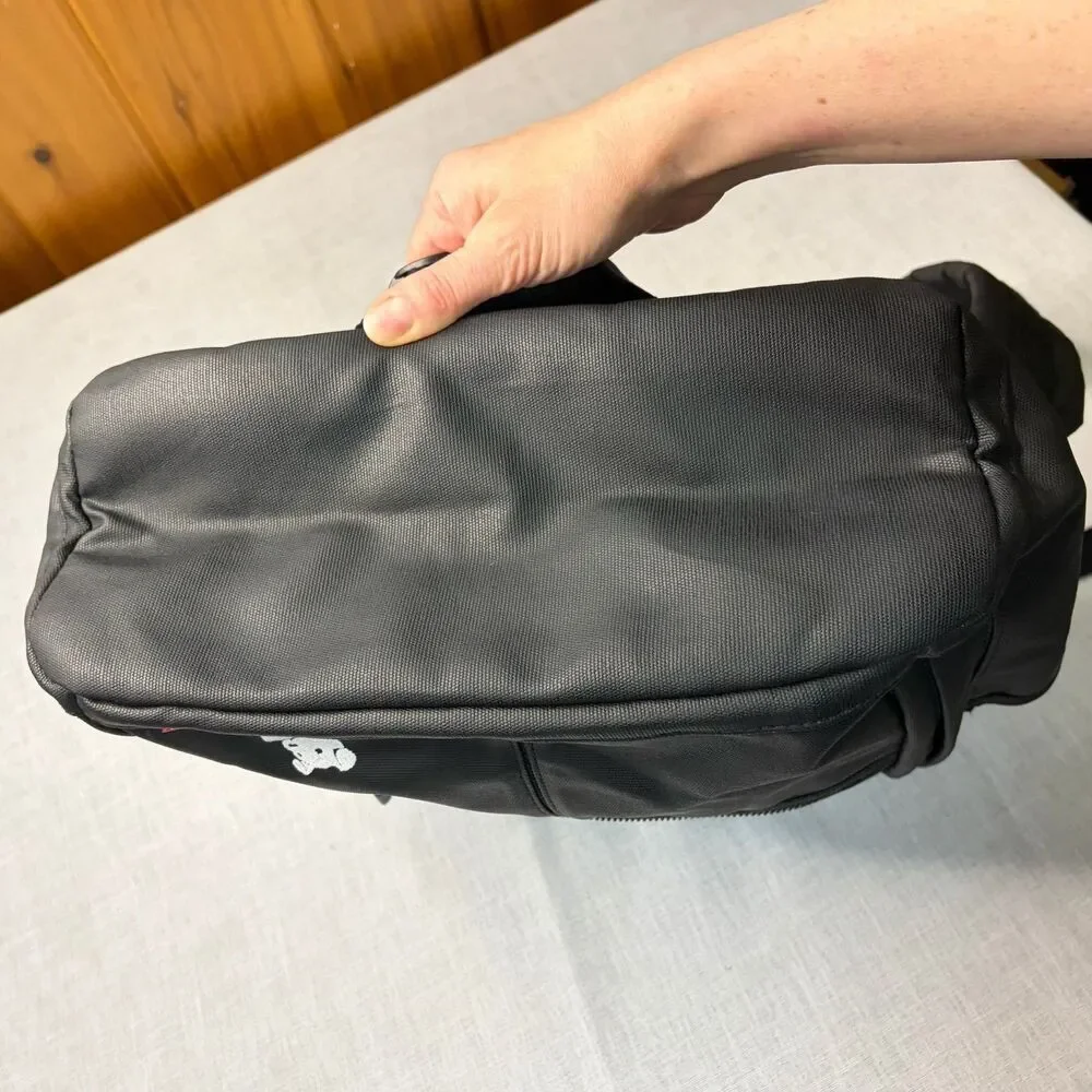 STATE Black Brand Laptop Double Pocket Backpack Datadog Branding 16” x 14” EUC